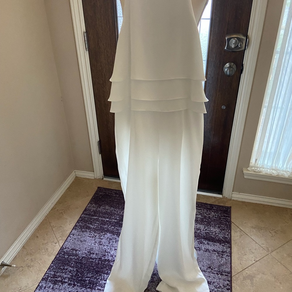 Calvin Klein white jumpsuit with 3 tiers